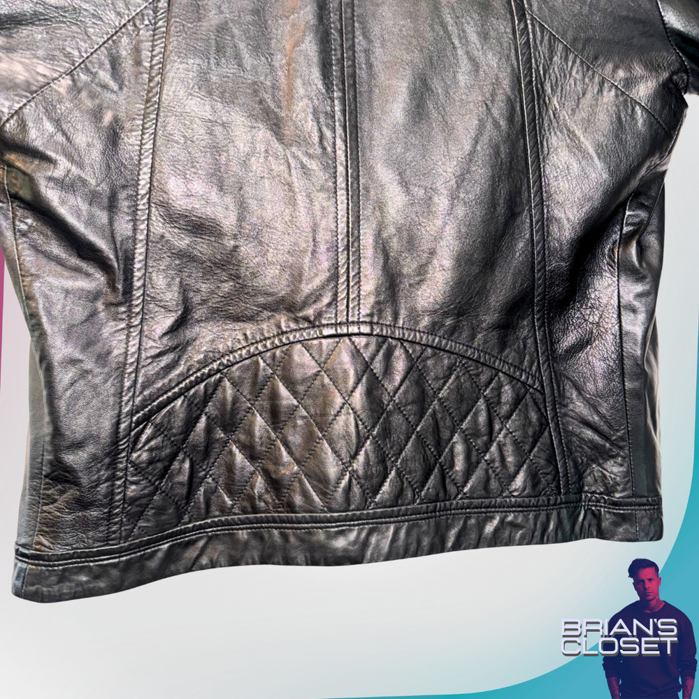DIESEL Men's Leather Motorcycle Jacket in Black - L - Picture 11 of 15